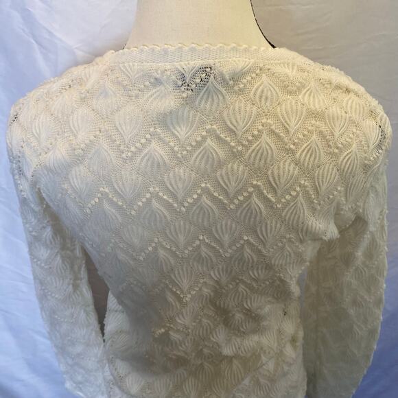 Vintage Jason Maxwell Women's Open Knit Textured Cardigan Size XS Coquette - Picture 7 of 10